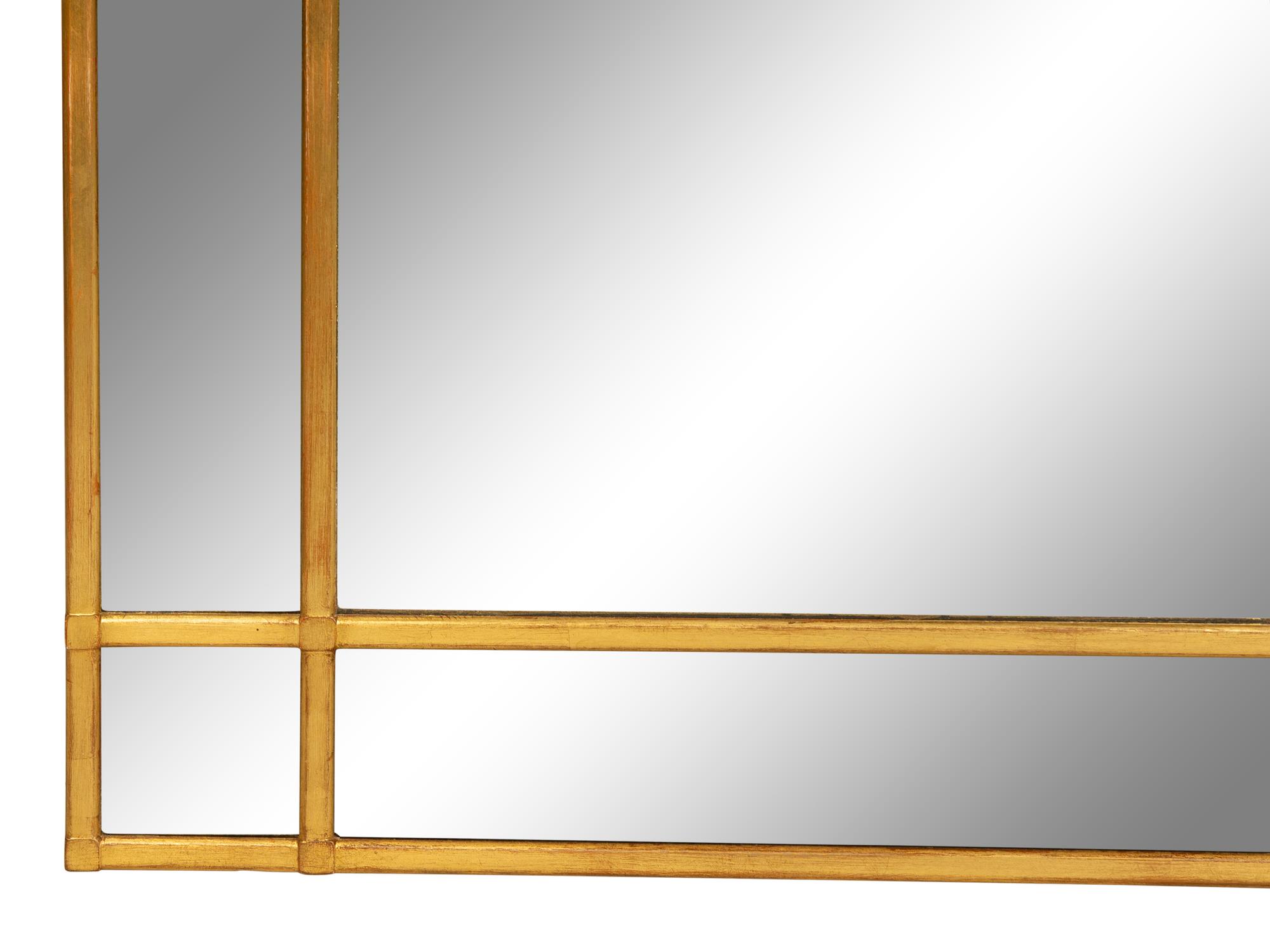 A Continental Etched Glass and Giltwood Mirror
