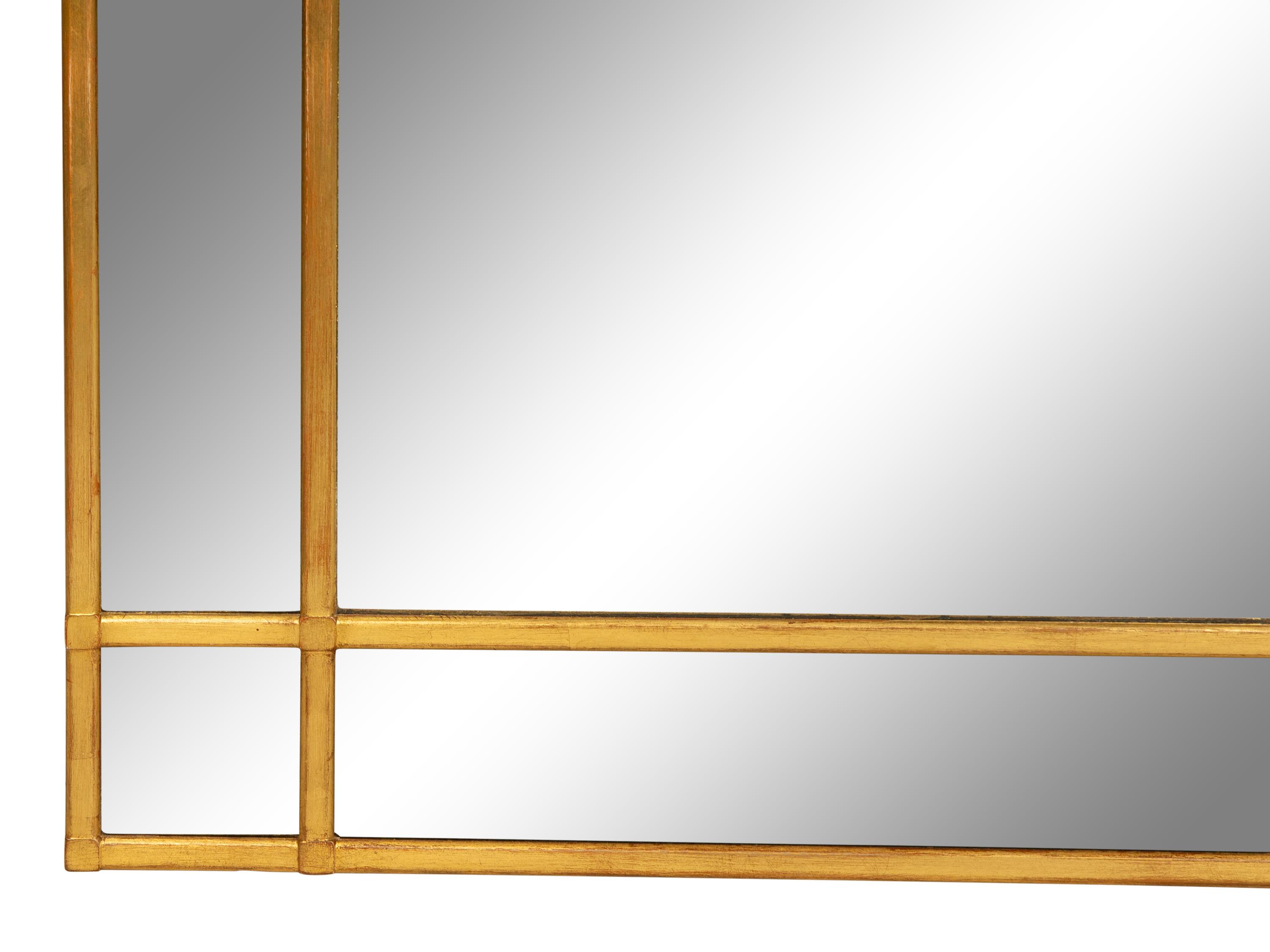 A Continental Etched Glass and Giltwood Mirror
