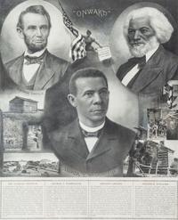 [CIVIL RIGHTS] -- [EDUCATION]. Onward . Chicago: W.L. Haskell, 1903. Poster featuring Booker T. Washington, Frederic Douglass, and Abraham Lincoln.