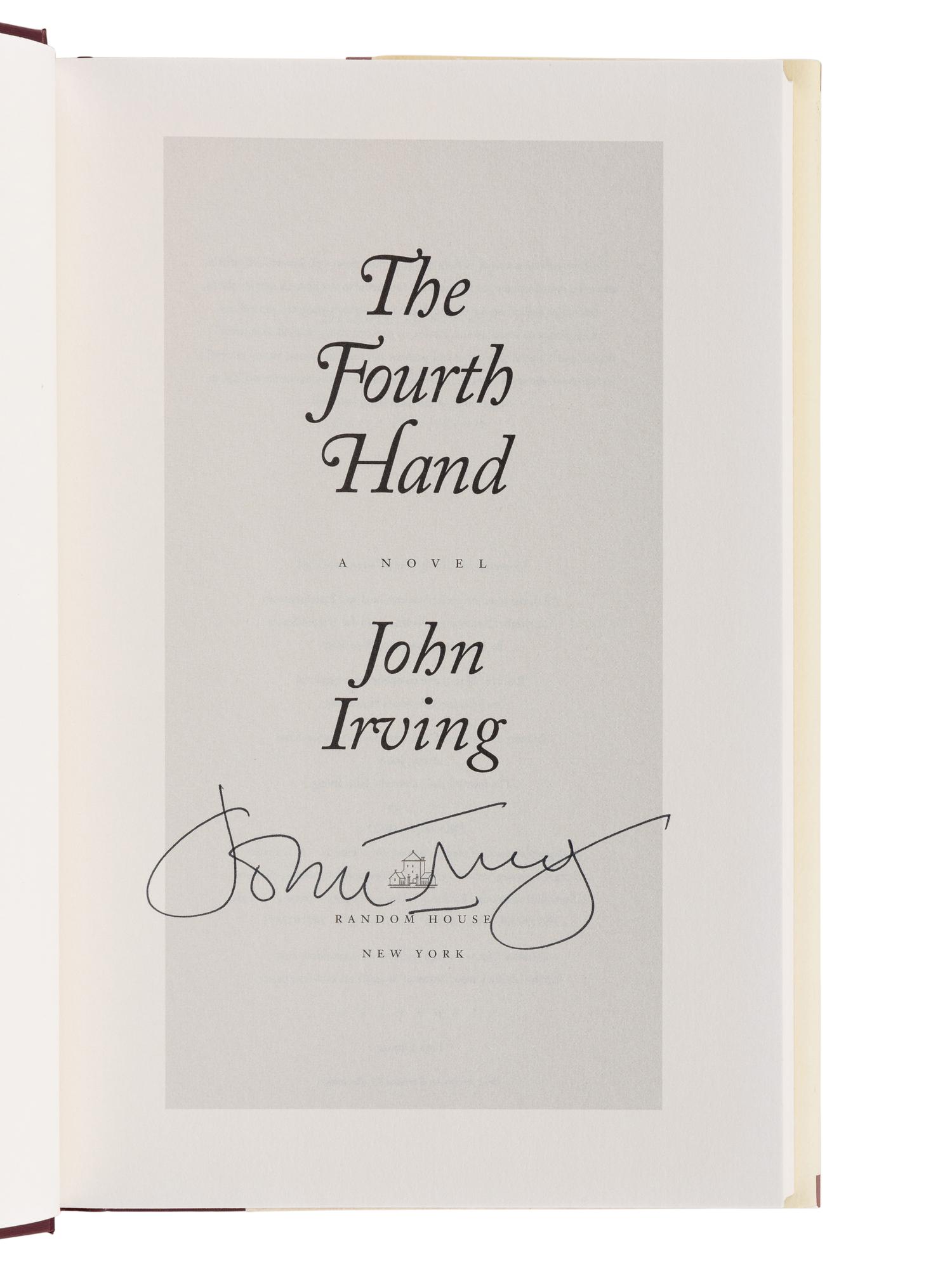 IRVING, John (b. 1942). A group of 7 works by Irving, MOST FIRST EDITION, MOST SIGNED, comprising: