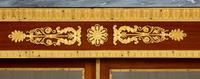 A Pair of Empire Style Gilt Bronze Mounted Mahogany Marble Top Vitrine Cabinets