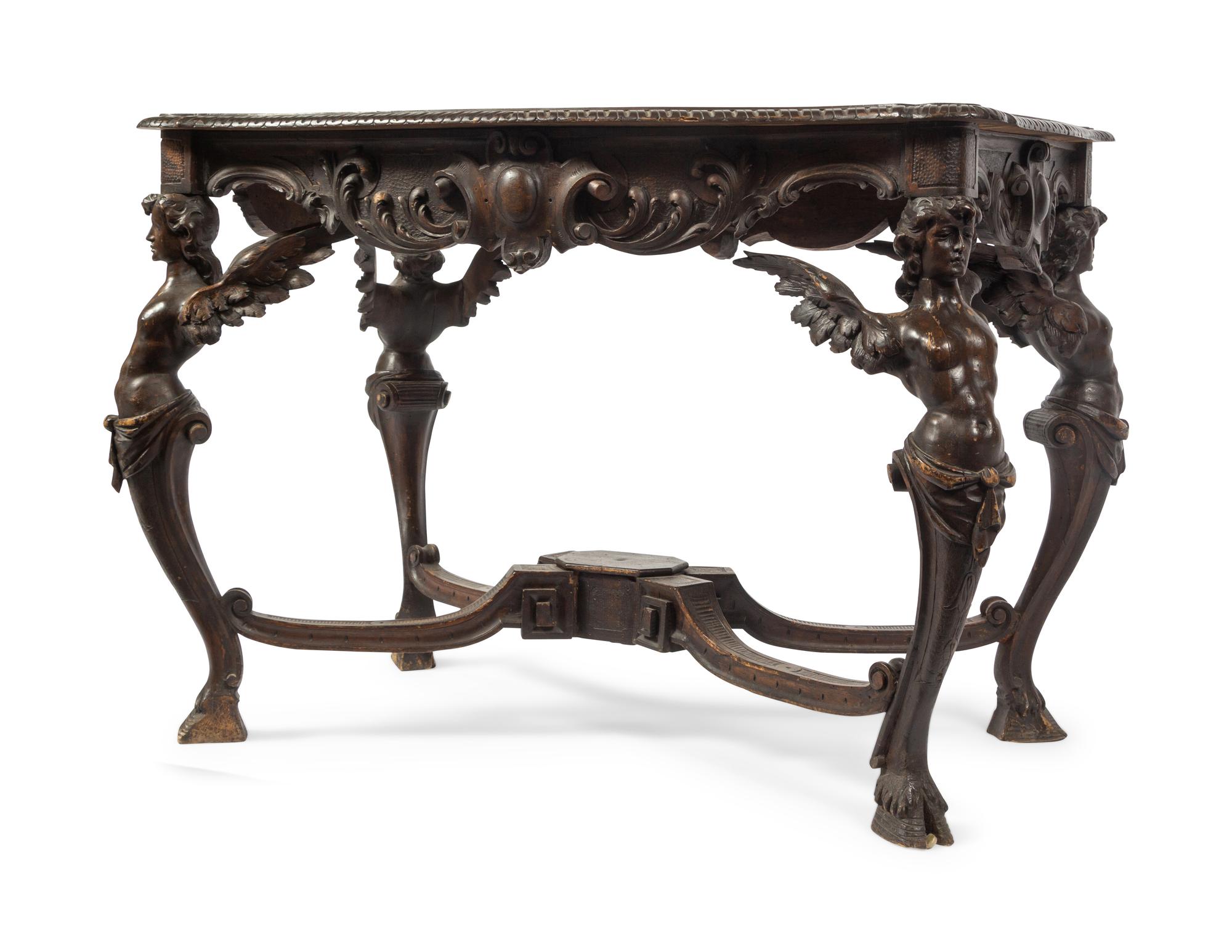 A Continental Carved Walnut Center Table