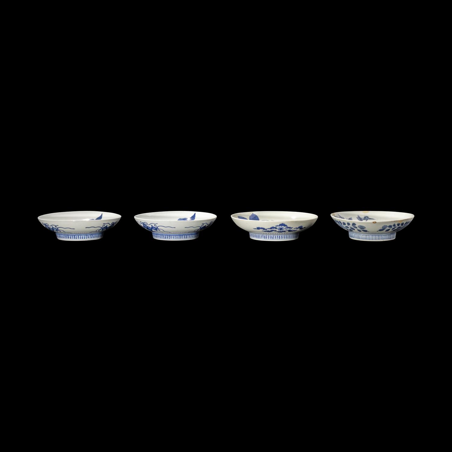Four Japanese Nabeshima Style Porcelain 'Flowers' Plates, Edo Period