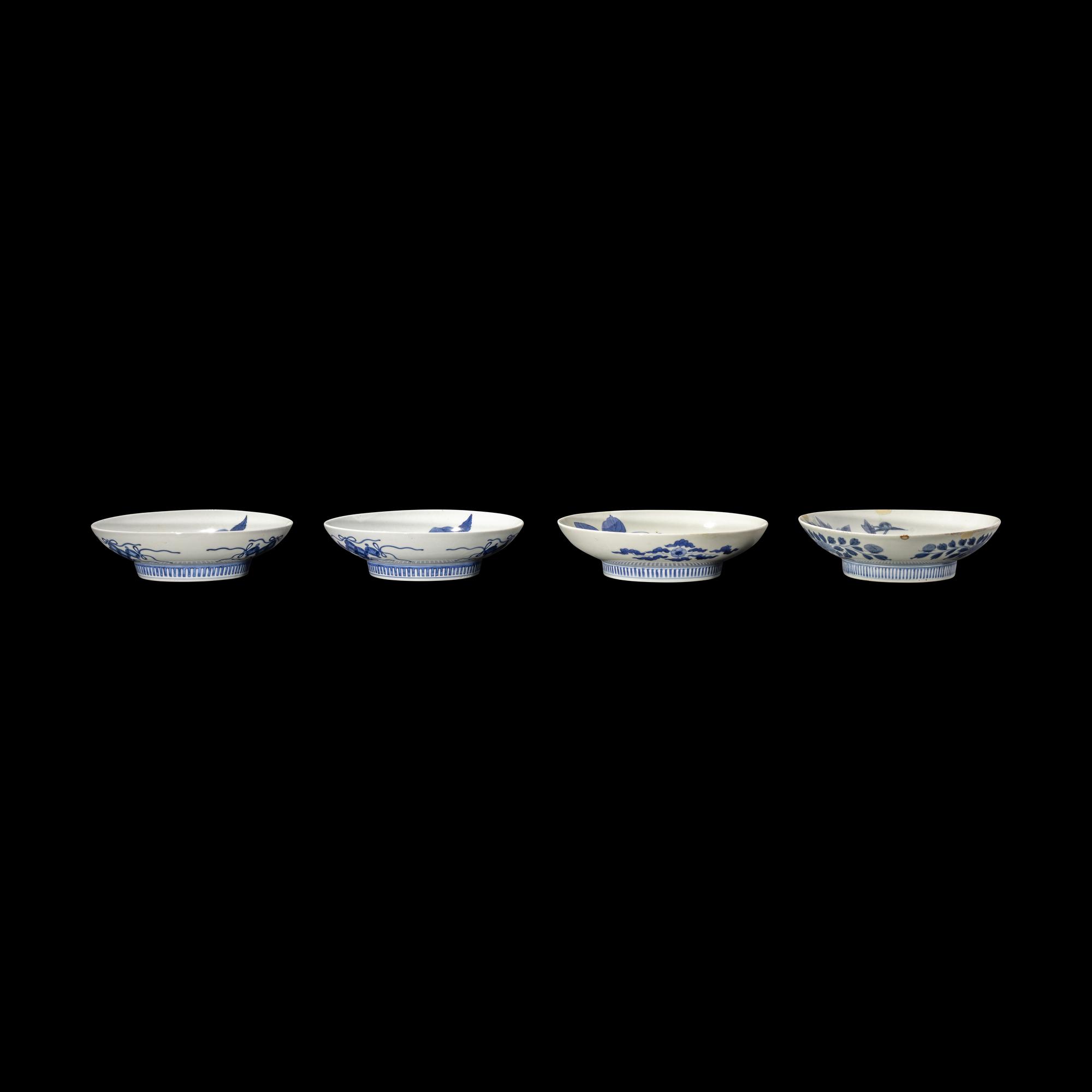 Four Japanese Nabeshima Style Porcelain 'Flowers' Plates, Edo Period