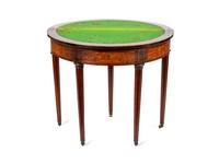 A Louis XVI Style Demilune Marquetry Flip Top Game Table — 19TH CENTURY