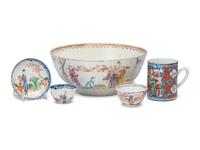 Nine Chinese Export Porcelain Table Articles