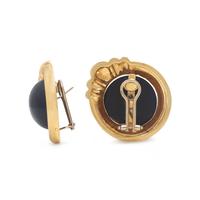 Onyx and Yellow Gold Earrings