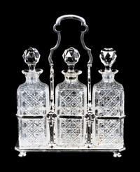 A Silver-Plate Decanter Set