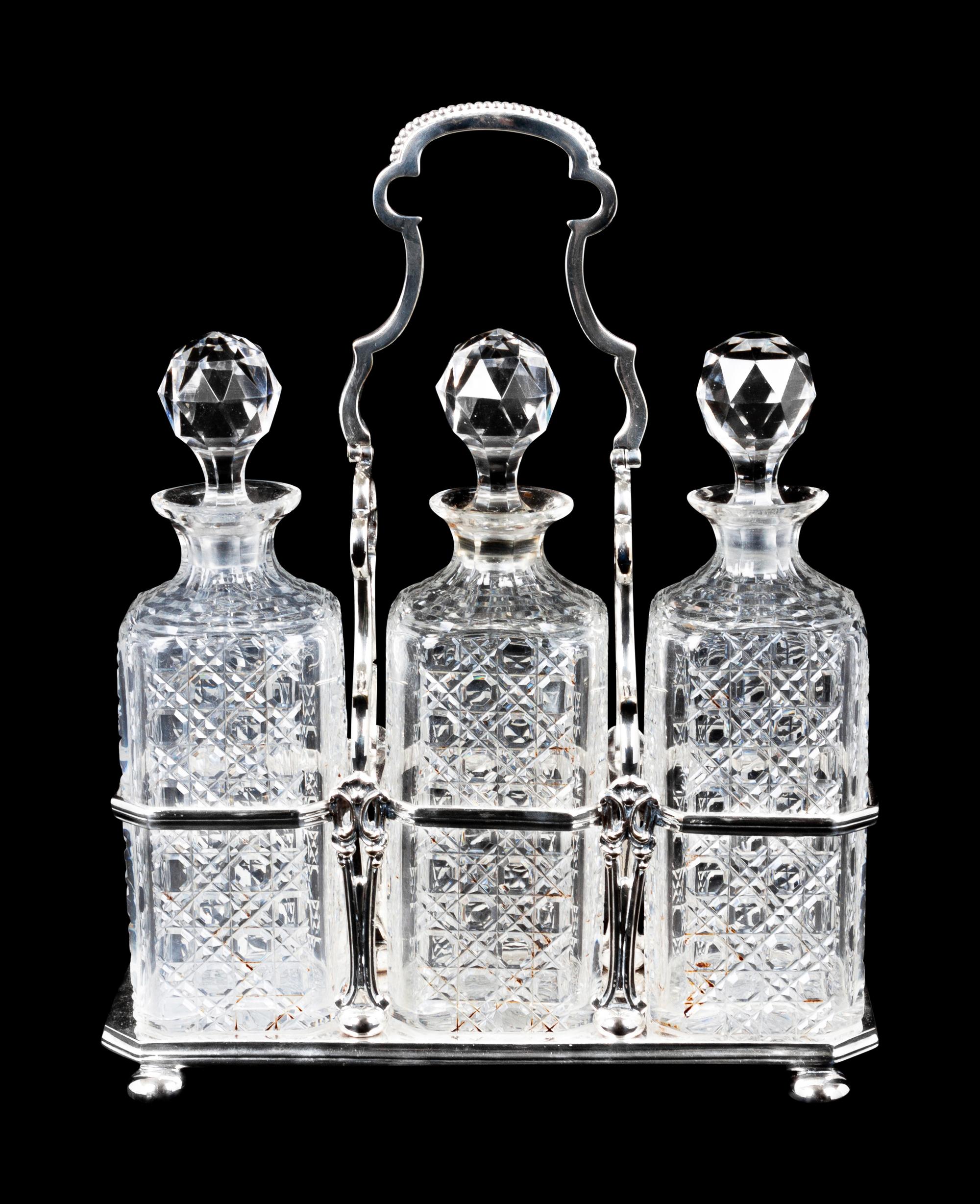 A Silver-Plate Decanter Set