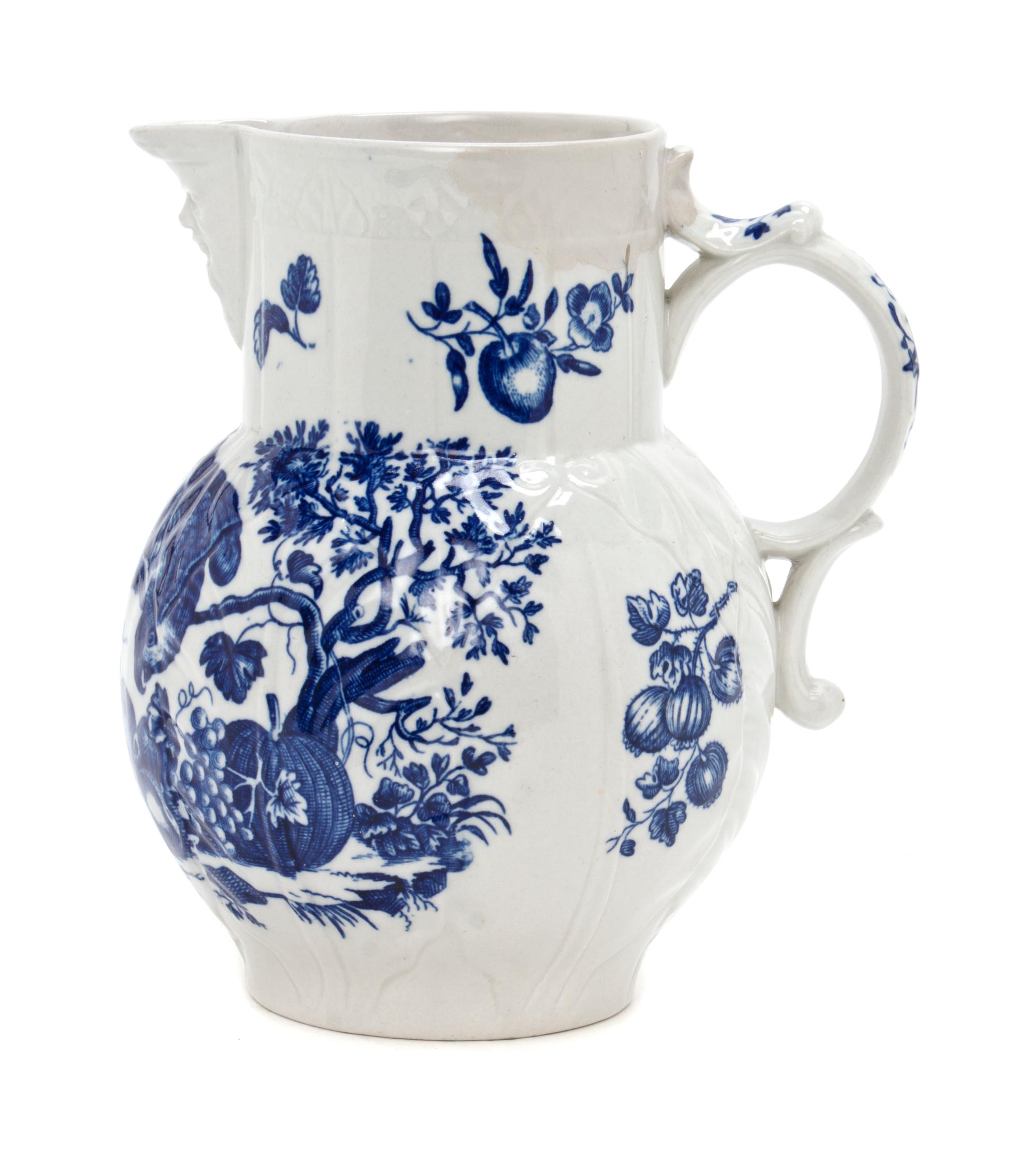 A Worcester Porcelain Pitcher, Height 6 1/2 inches.