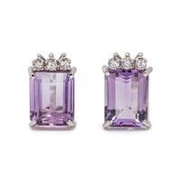 AMETHYST AND DIAMOND EARRINGS