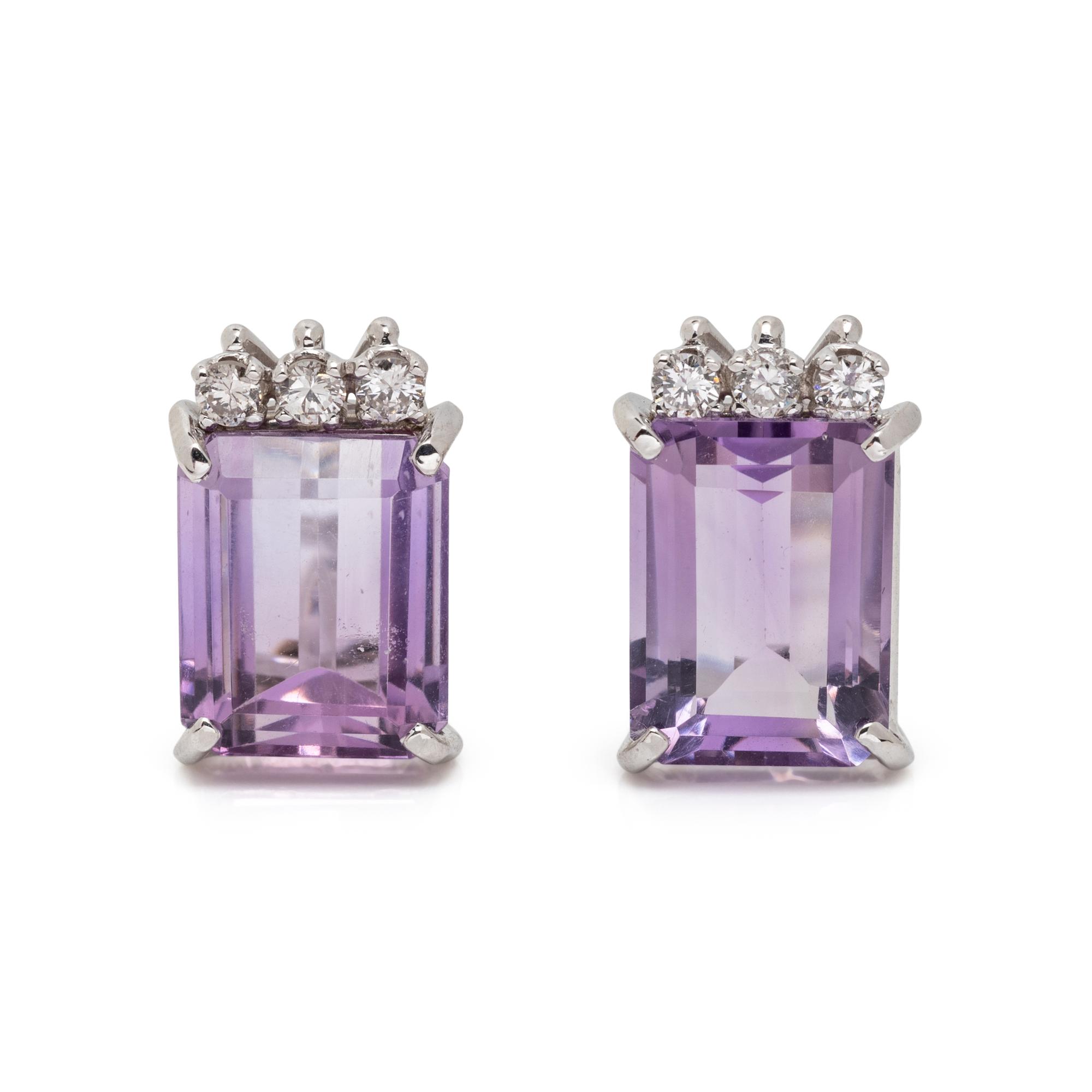 AMETHYST AND DIAMOND EARRINGS