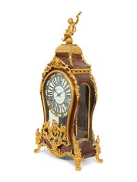 A Louis XV Gilt Bronze Mounted Kingwood Bracket Clock and Matching Wall Bracket
