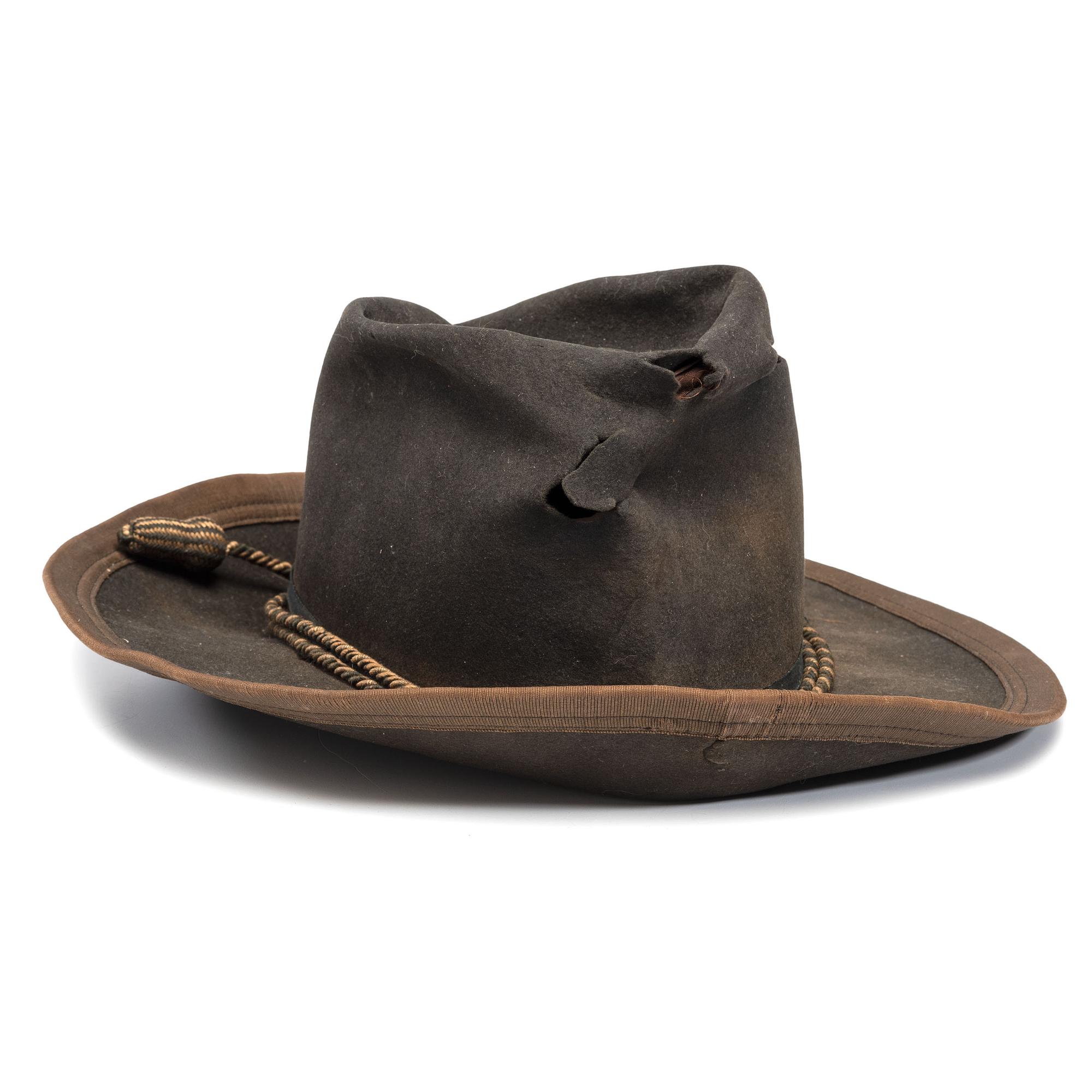 Two Army slouch hats identified to Captain Charles E. Nash, Company F, 19th Maine Infantry.