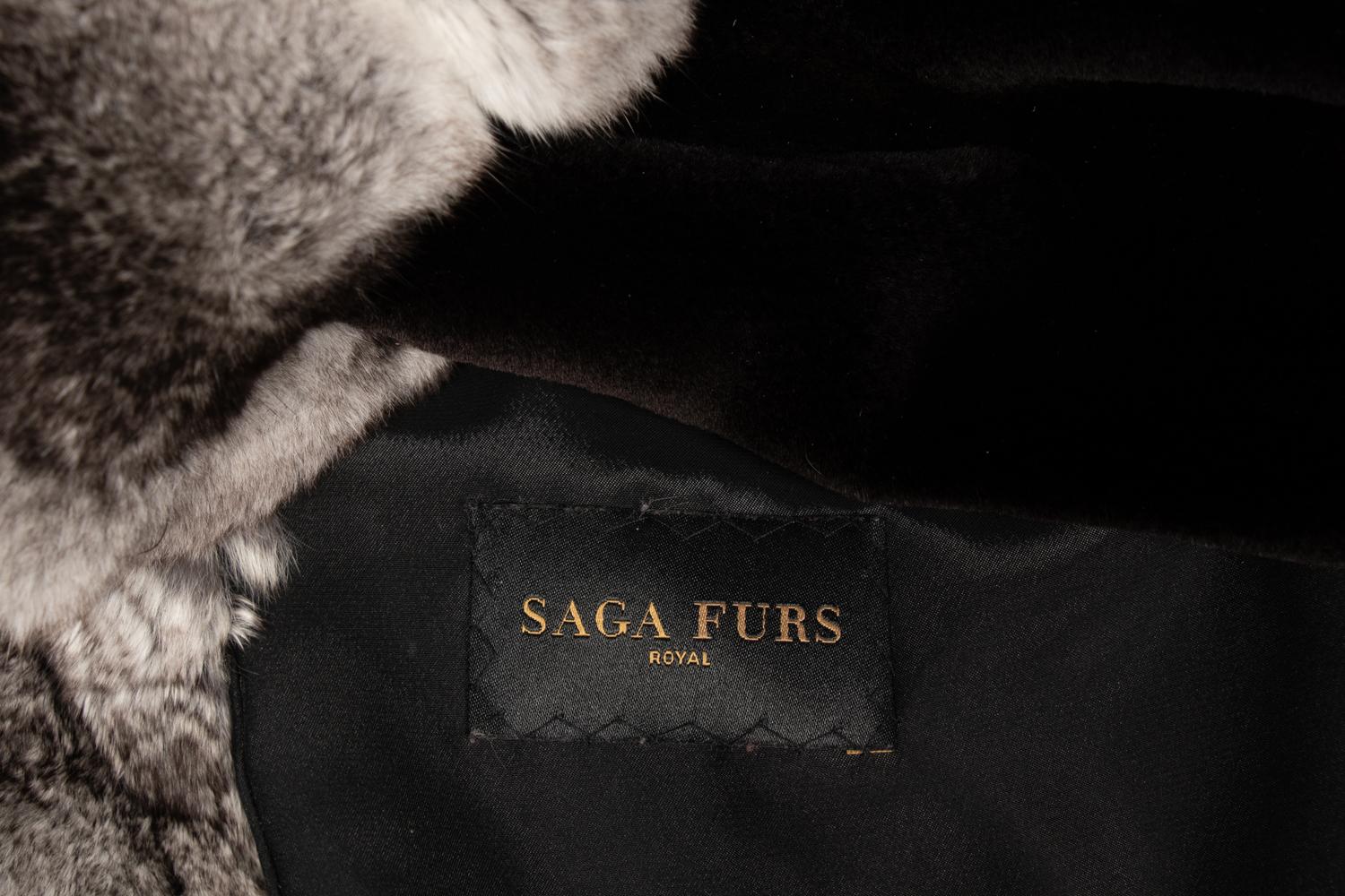 Sheared Mink Jacket with Chinchilla Trim and Fur Scarf