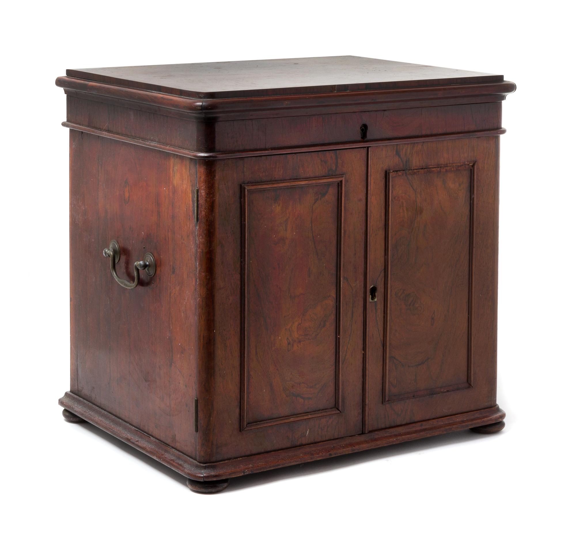 An Edwardian Rosewood Silver Chest Height 18 x width 18 1/2 x depth 14 1/2 inches.