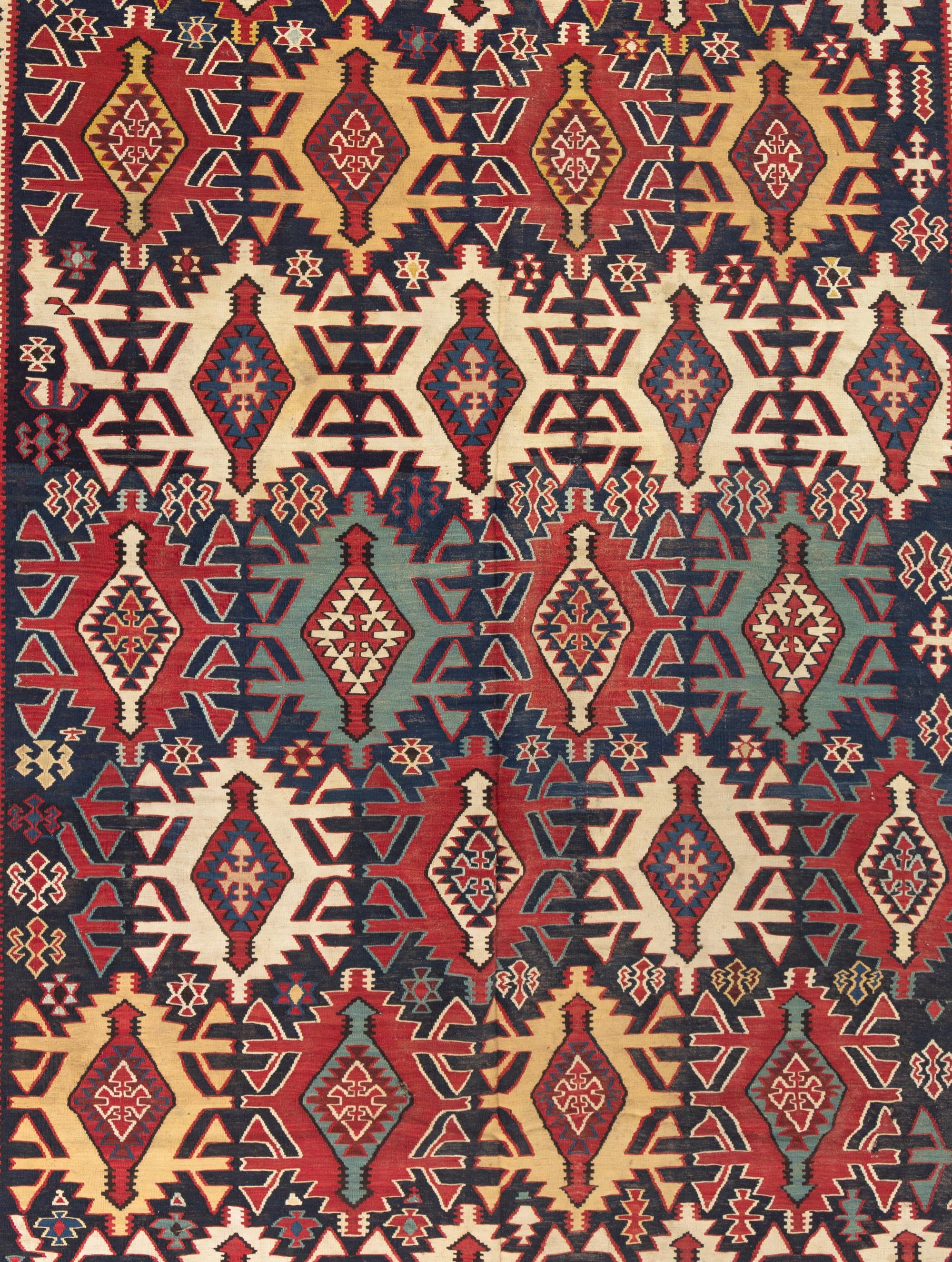 A Caucasian Kilim Wool Rug