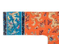 A Chinese Apricot Ground Embroidered Lady's Robe
