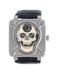 BELL & ROSS, STAINLESS STEEL 'BR 01 SKULL' WATCH