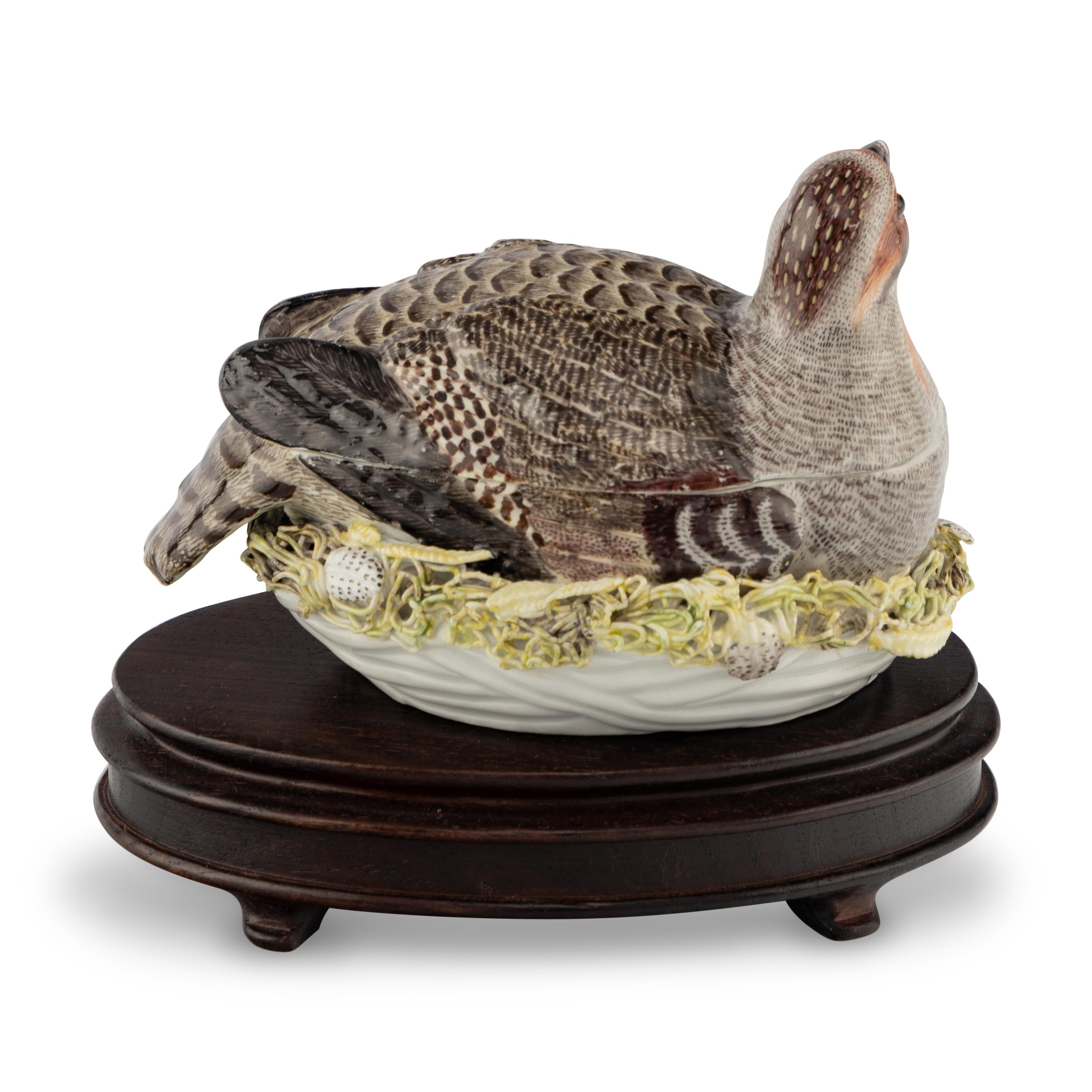 An English Porcelain Partridge Form Game Tureen