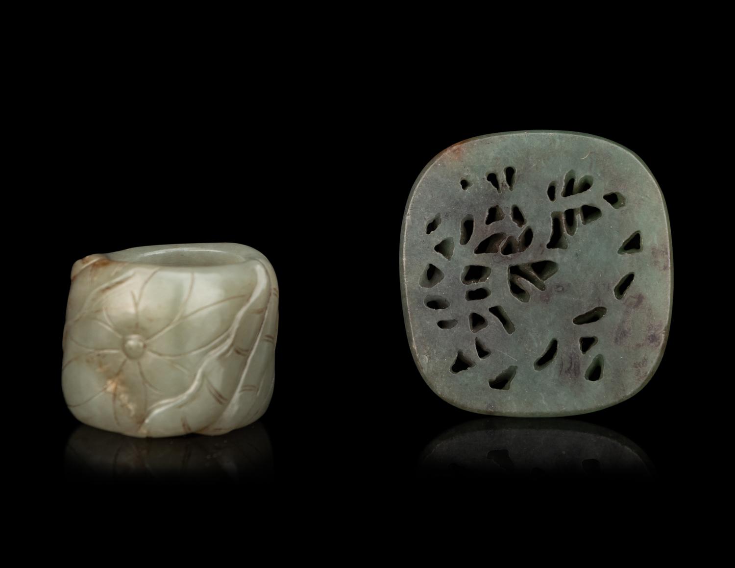 Two Chinese Celadon Jade Articles