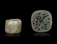 Two Chinese Celadon Jade Articles