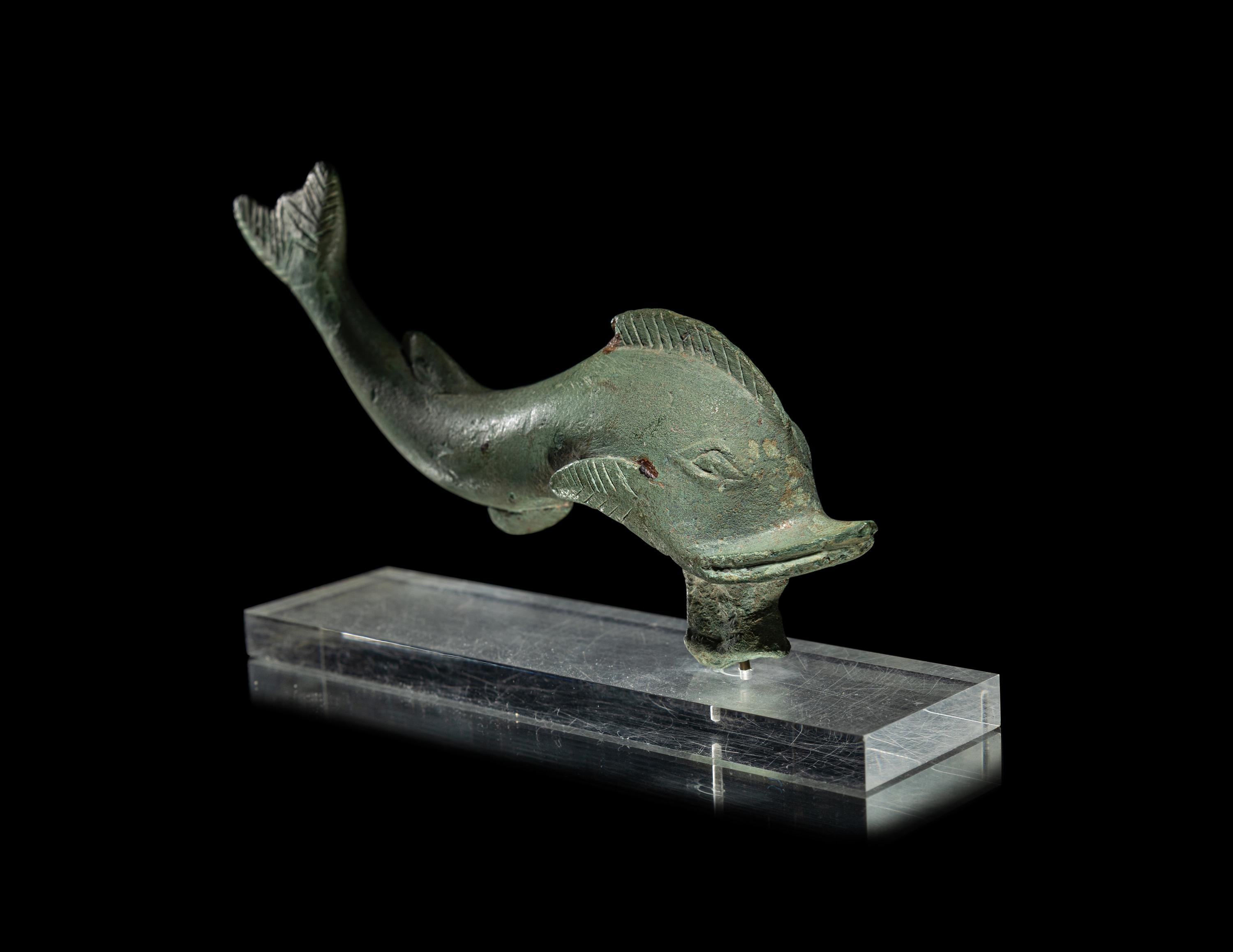 A Greek Bronze Dolphin with Inscription
