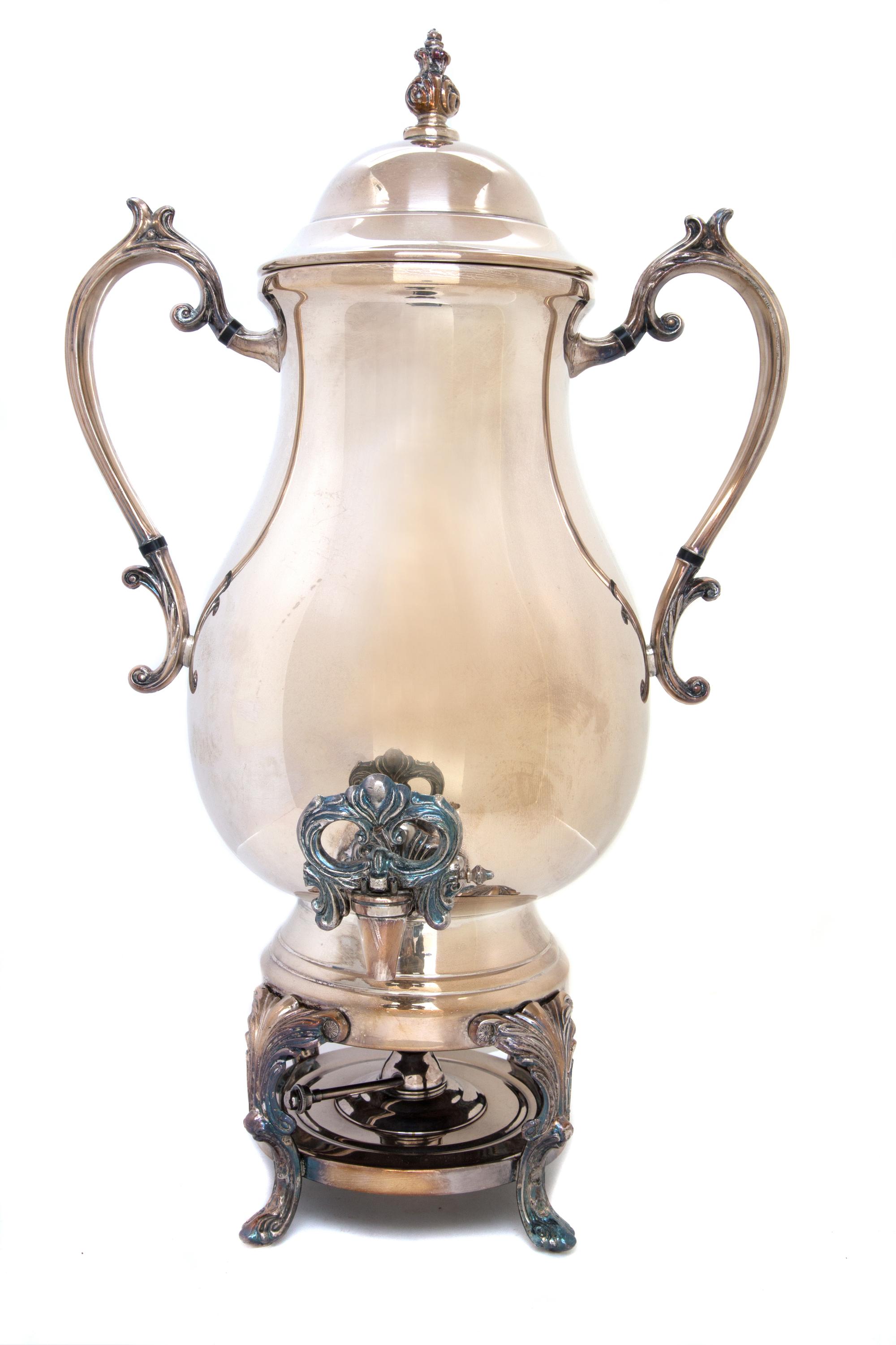 A Silver Plate Coffee Urn Height 22 1/2 inches — 20TH CENTURY