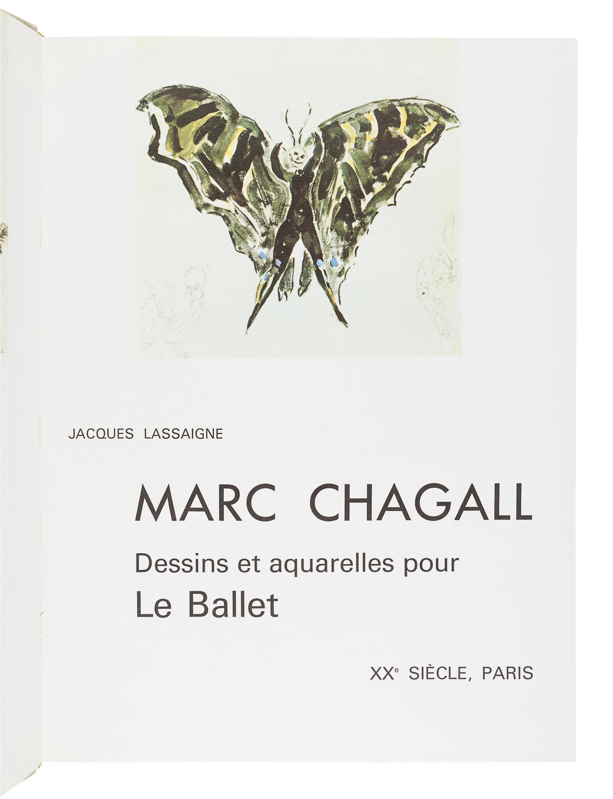 [CHAGALL, Marc (1887-1995)]. LASSAIGNE, Jacques. Marc Chagall: Dessins et aquarelles pour Le Ballet. Paris: Société Internationale d’art XXe Siécle, 1969.