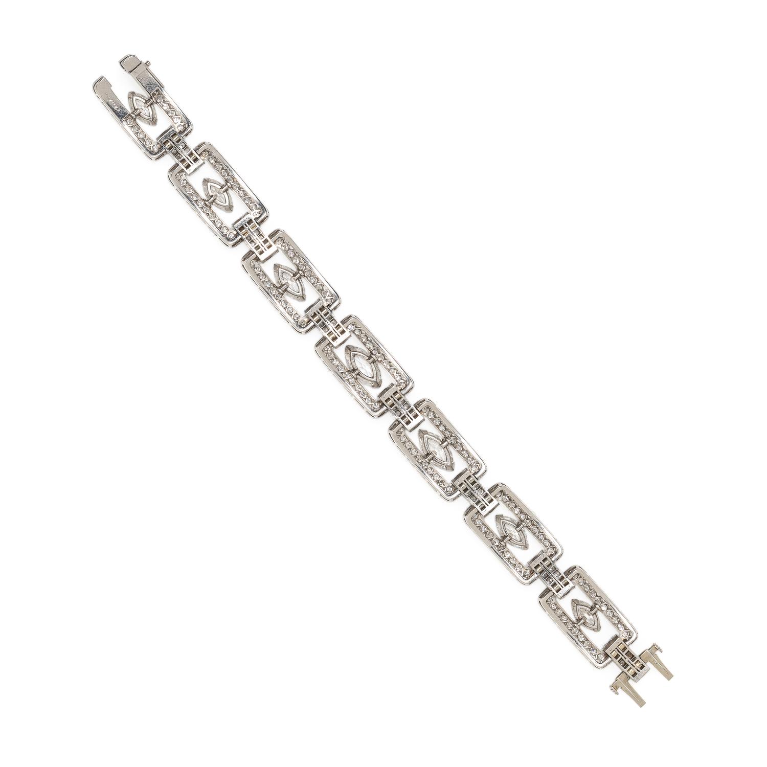 CHARLTON & CO., ART DECO, DIAMOND AND PLATINUM BRACELET