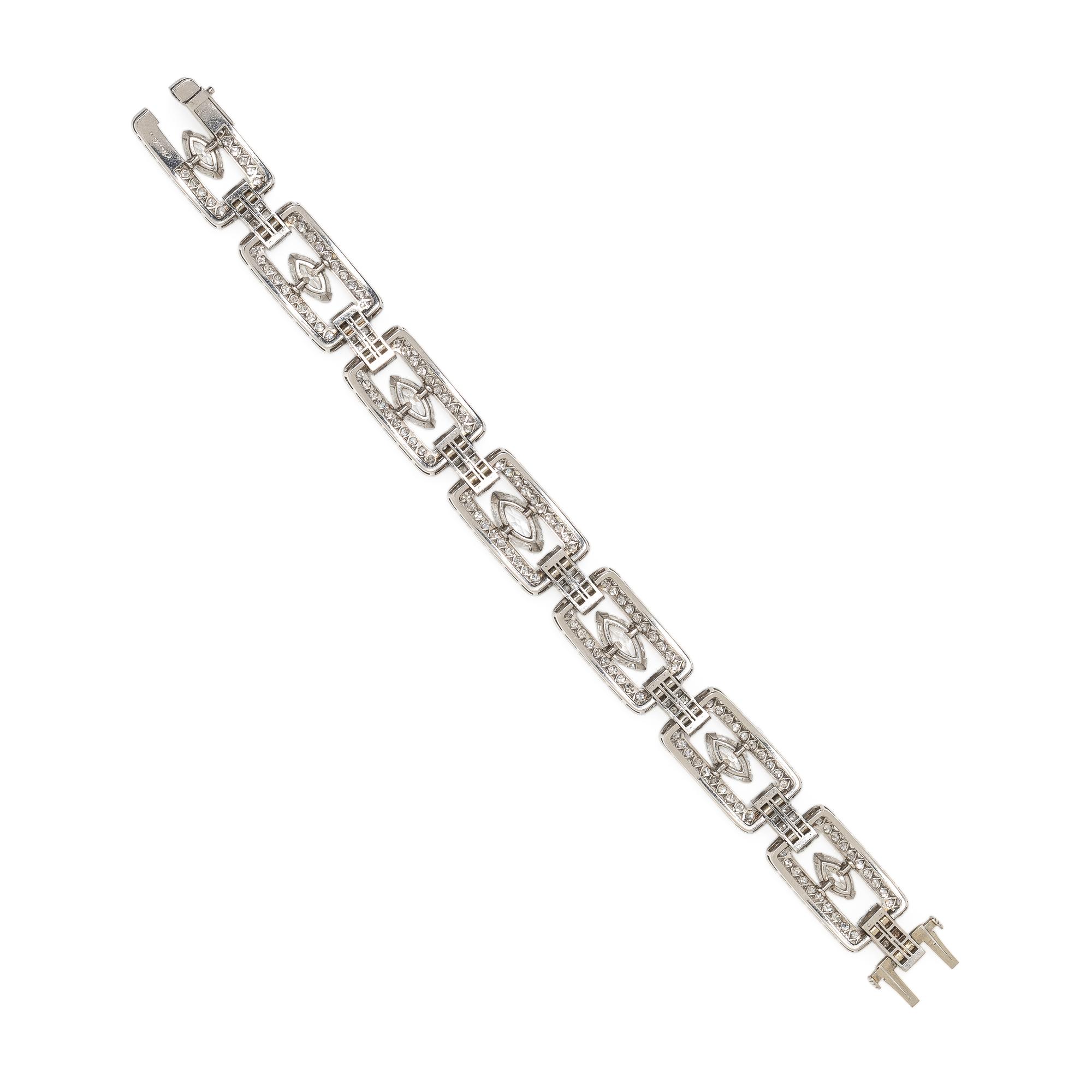 CHARLTON & CO., ART DECO, DIAMOND AND PLATINUM BRACELET