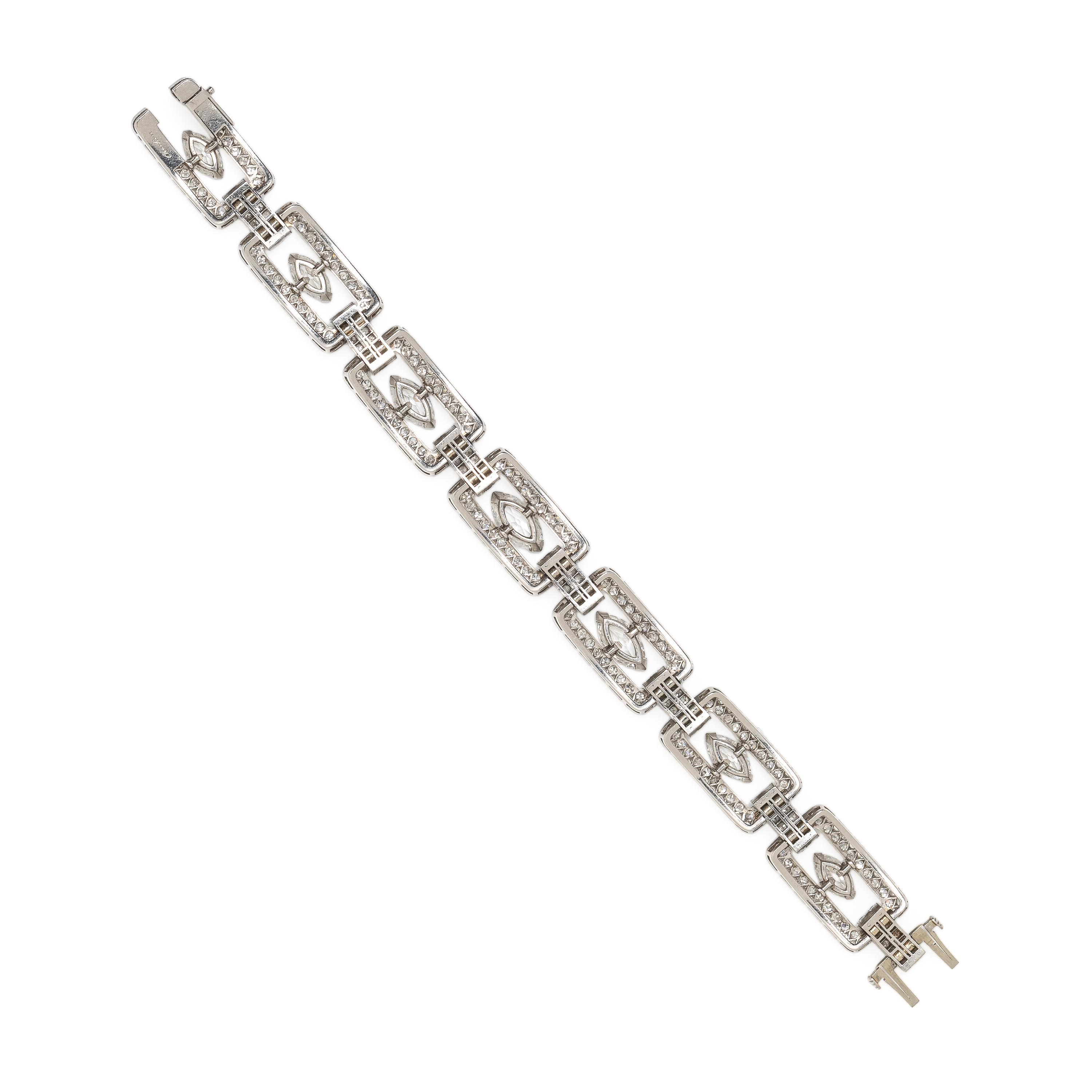CHARLTON & CO., ART DECO, DIAMOND AND PLATINUM BRACELET
