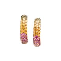 MULTICOLOR SAPPHIRE HALF-HOOP EARRINGS