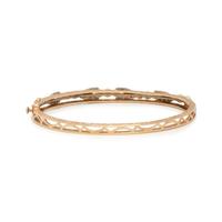 BICOLOR GOLD, CULTURED PEARL AND DIAMOND BANGLE BRACELET