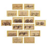 Haynes, F. Jay (1853-1921). A group of 16 stereoviews including the Mandan, D.T. flood of 1881.
