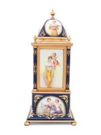 A Vienna Porcelain Mantel Clock
