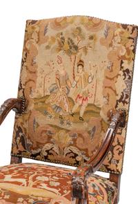 A Pair of Louis XIII Style Walnut Armchairs