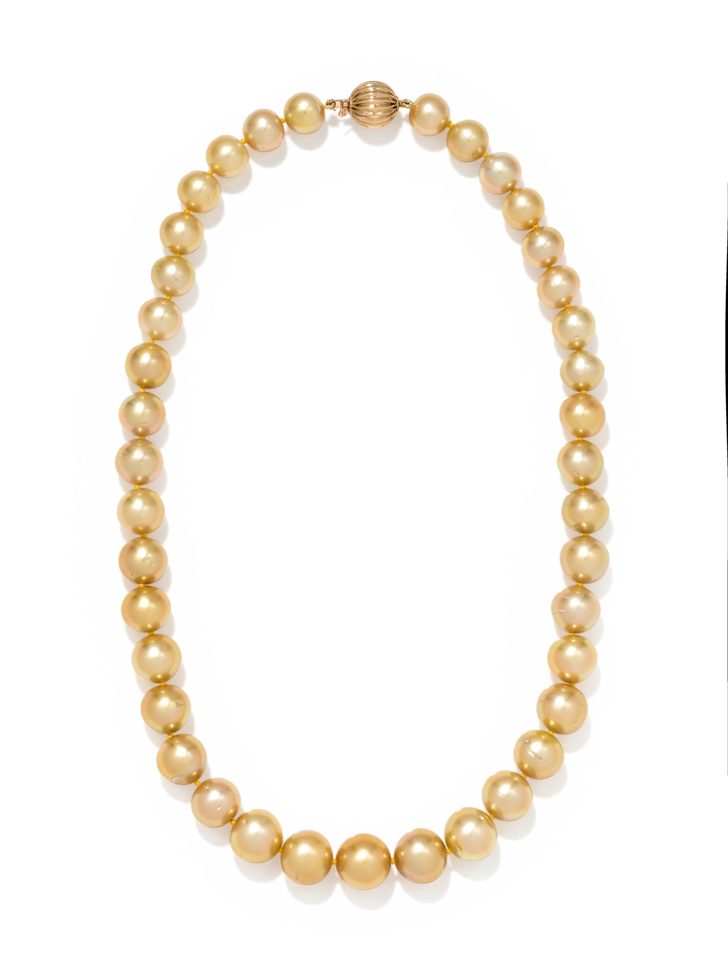 CULTURED GOLDEN SOUTH SEA PEARL NECKLACE