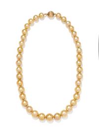 CULTURED GOLDEN SOUTH SEA PEARL NECKLACE