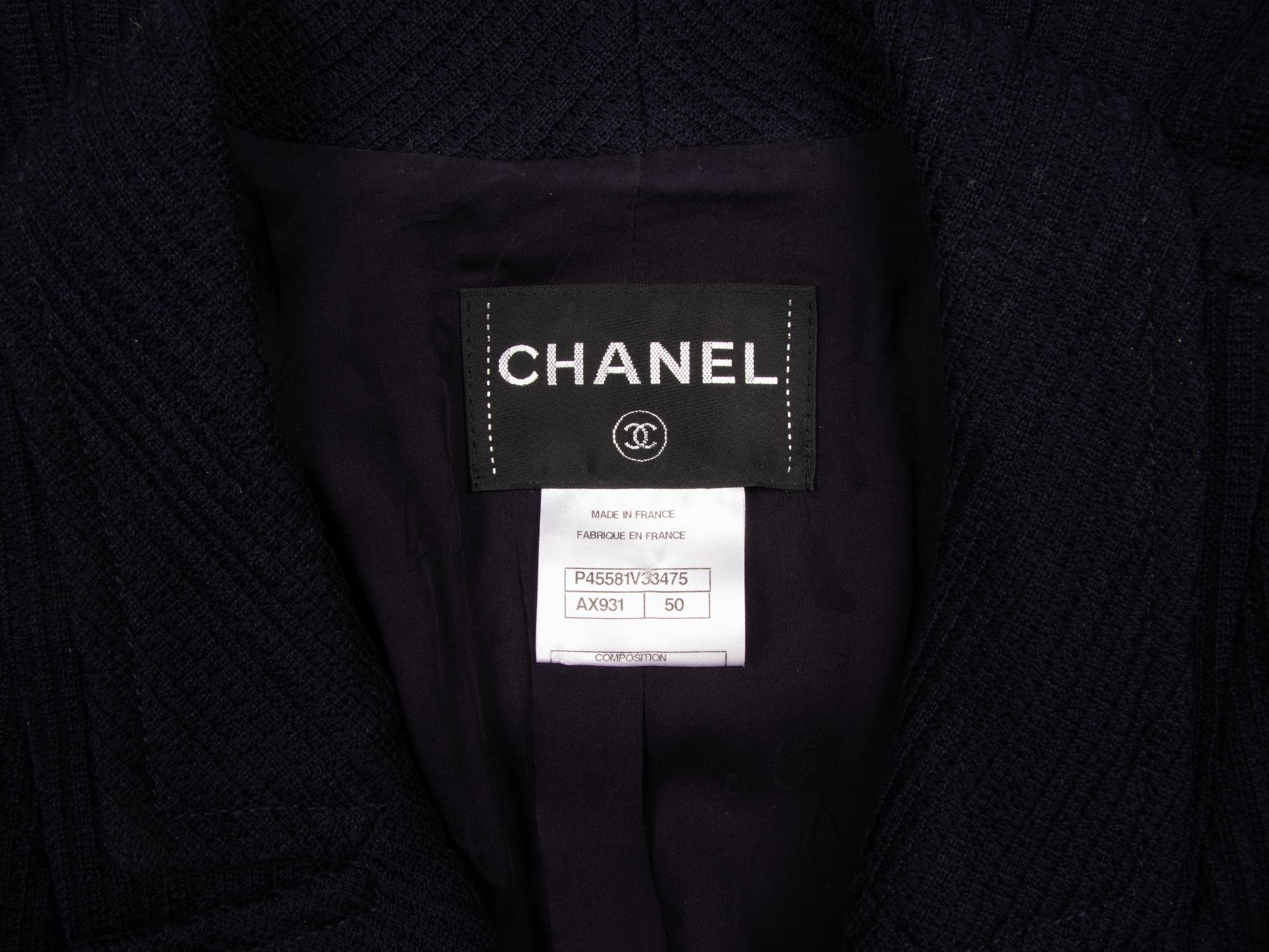 CHANEL, NAVY TWEED JACKET