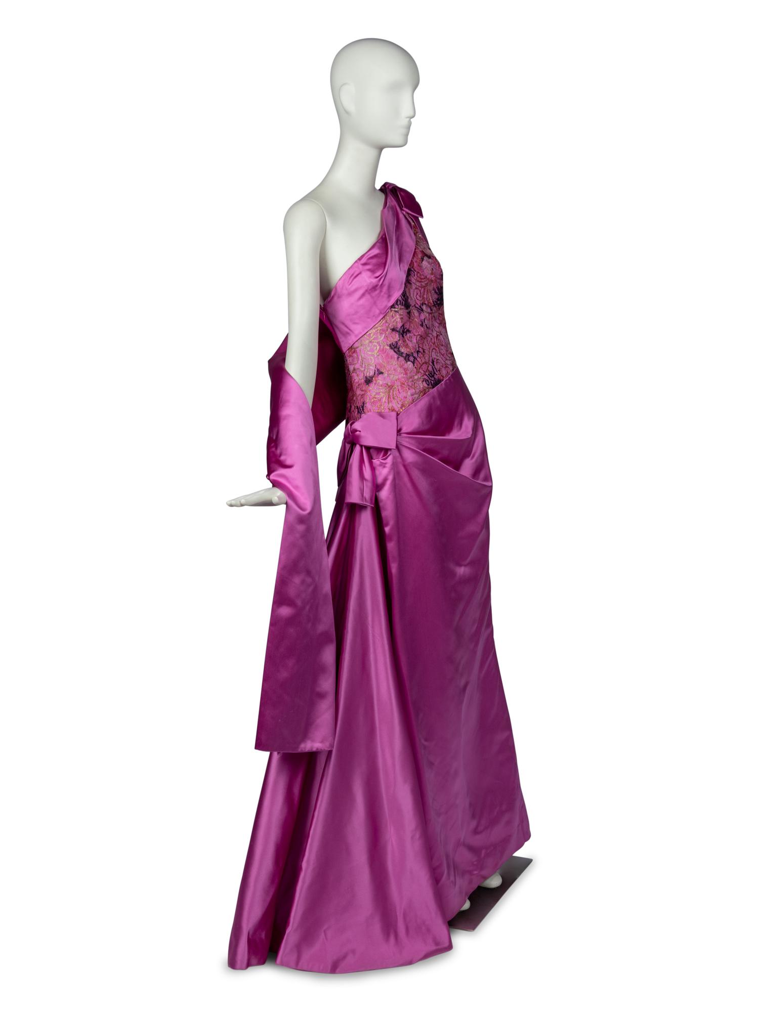 Belleville Sassoon Loran Mullany Pink Satin Gown