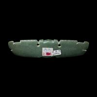 A Costa Rican Jade Two-Headed Bar Pendant