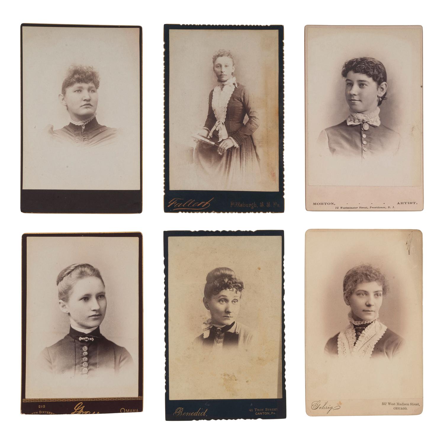 [EARLY PHOTOGRAPHY - PORTRAITURE]. A group of portraits of women, comprising: