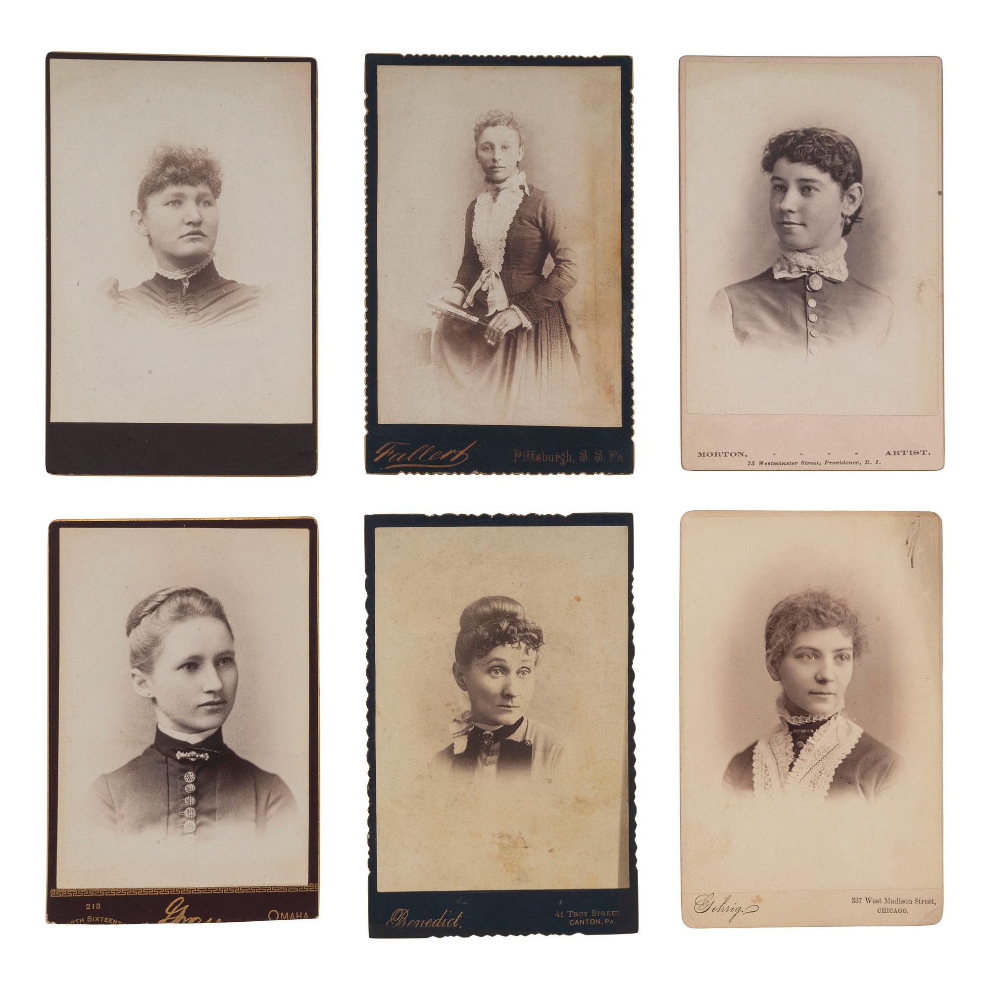 [EARLY PHOTOGRAPHY - PORTRAITURE]. A group of portraits of women, comprising: