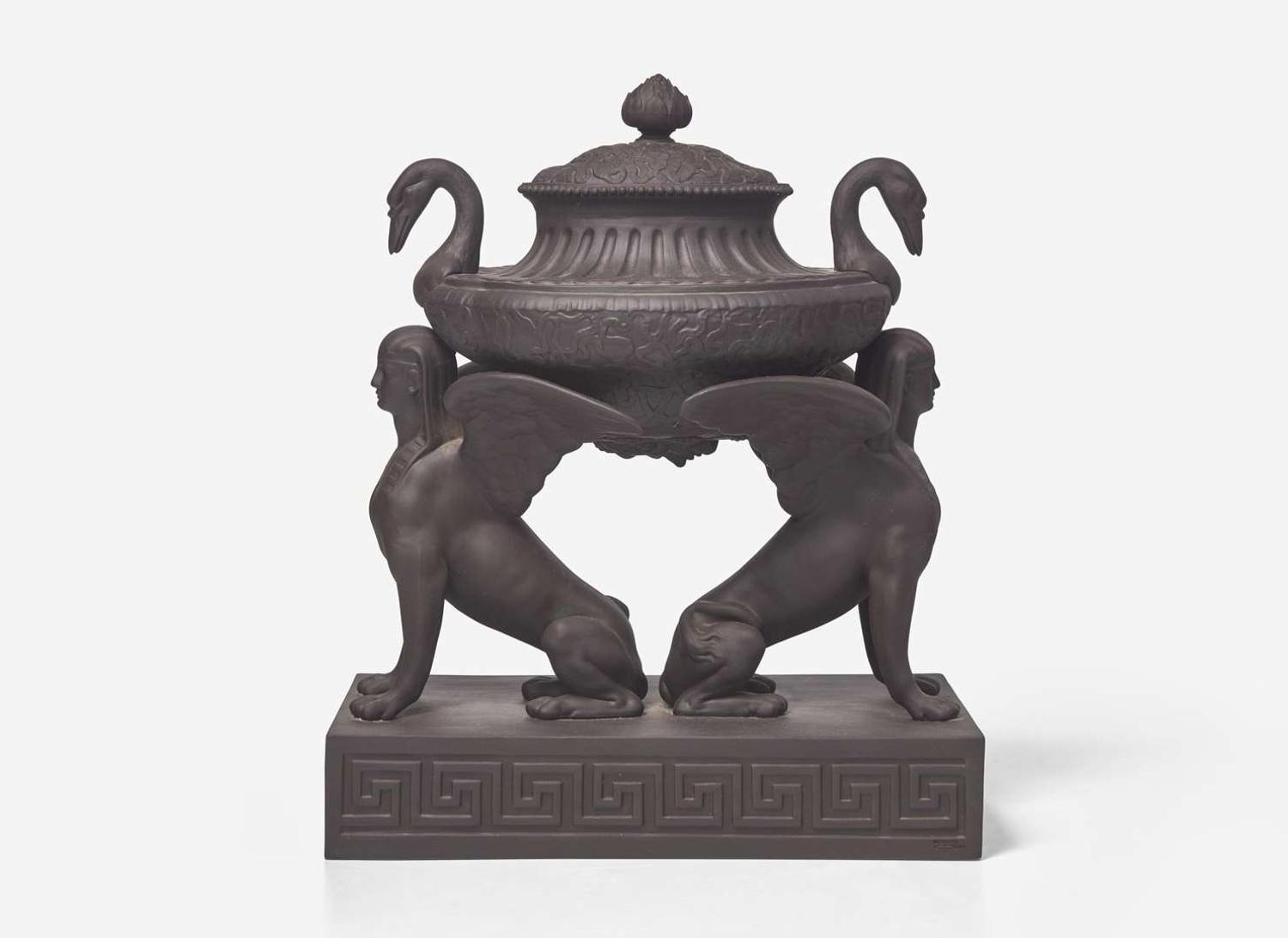 A Contemporary Wedgwood Black Basalt Brainstone Vase, UK, 2000