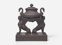 A Contemporary Wedgwood Black Basalt Brainstone Vase, UK, 2000