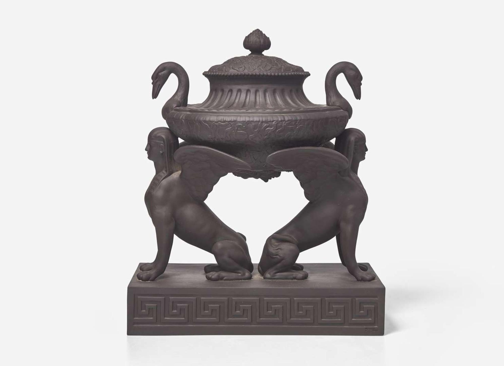 A Contemporary Wedgwood Black Basalt Brainstone Vase, UK, 2000