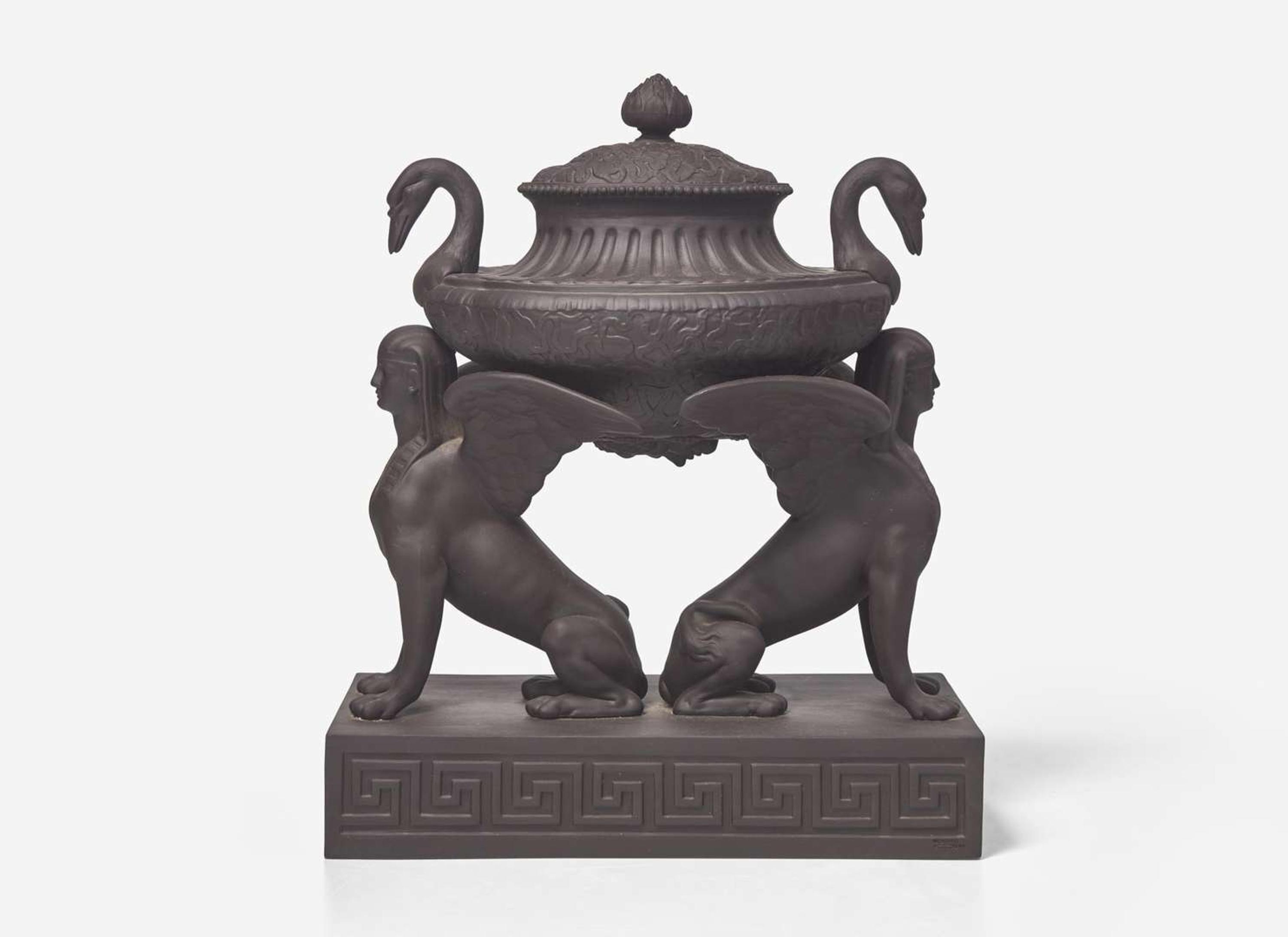 A Contemporary Wedgwood Black Basalt Brainstone Vase, UK, 2000