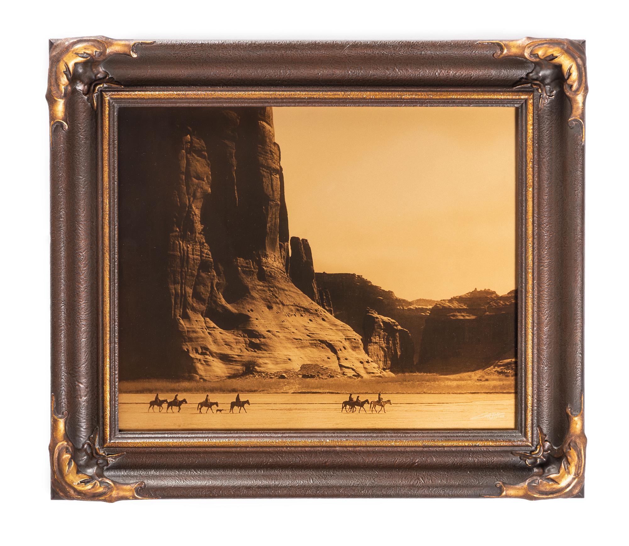 CURTIS, Edward (1868-1952). Canon de Chelly. Curtis Centennial Project gold toned photograph.
