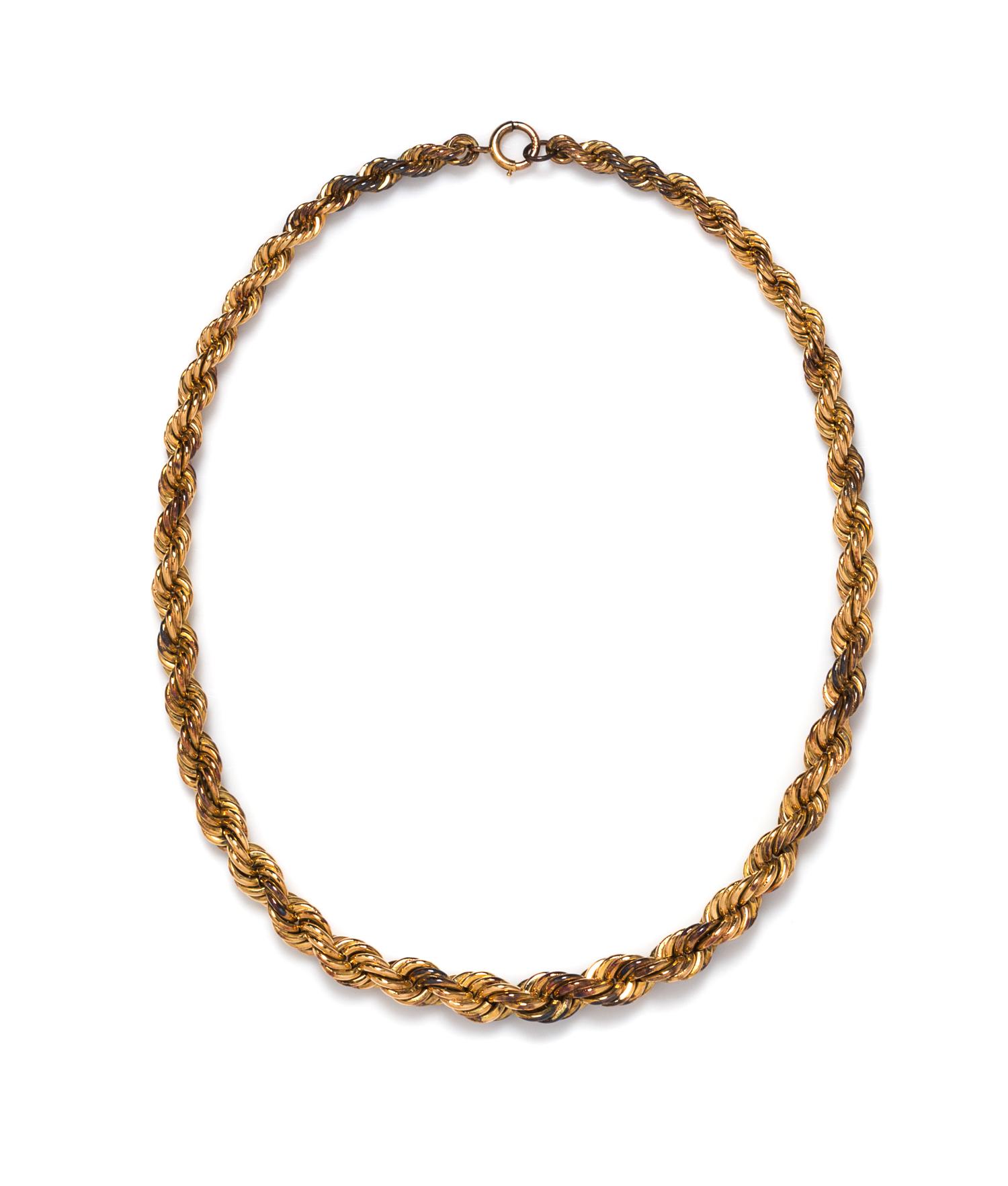A Collection of 14 Karat Yellow Gold Rope Chains, 84.10 dwts.